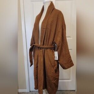 NWT WORTHINGTON Long Brown Women's Coat with Belt Petite XL